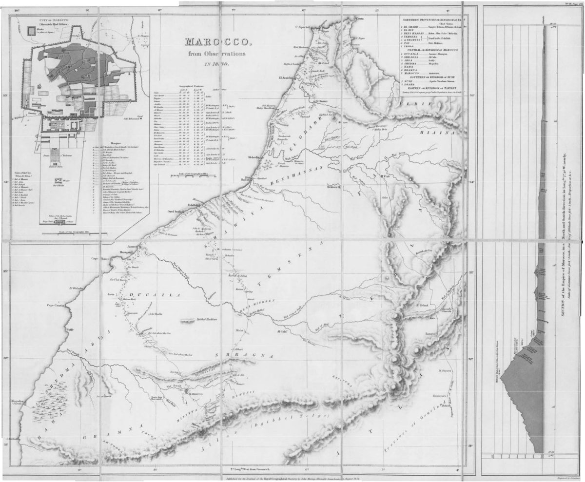 Washington's map of Morocco presented to the Royal Geographic Society in 1831