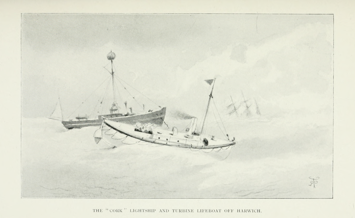 The Cork Lightship from - Pen and pencil sketches of shipping and craft all round the world. Pritchett, Robert Taylor. London : Arnold, around 1899