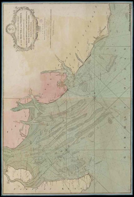 A New Chart from the Nore to Orford Ness [Material cartográfico] : containing The Swin and King's Channel with The Wallet Harwich Harbour and Horsley Bay to Aldborough Knapes and from The North Foreland : Comprehending The Five Fathom and South Channels...