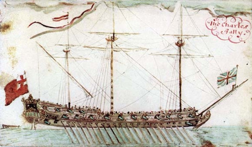 The Charles Galley 1688 - Jeremy Roche, Public domain, via Wikimedia Commons
