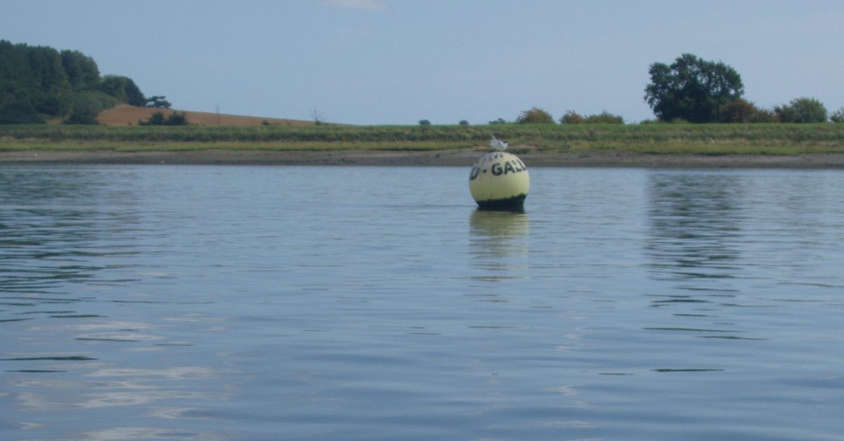 Galleons WSC racing mark buoy facing Girling's Hard 2018