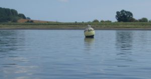 Galleons WSC racing mark buoy facing Girling's Hard 2018