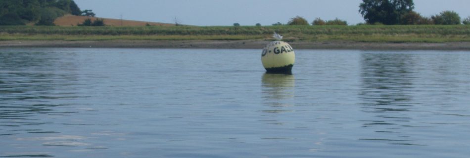 Galleons WSC racing mark buoy facing Girling's Hard 2018