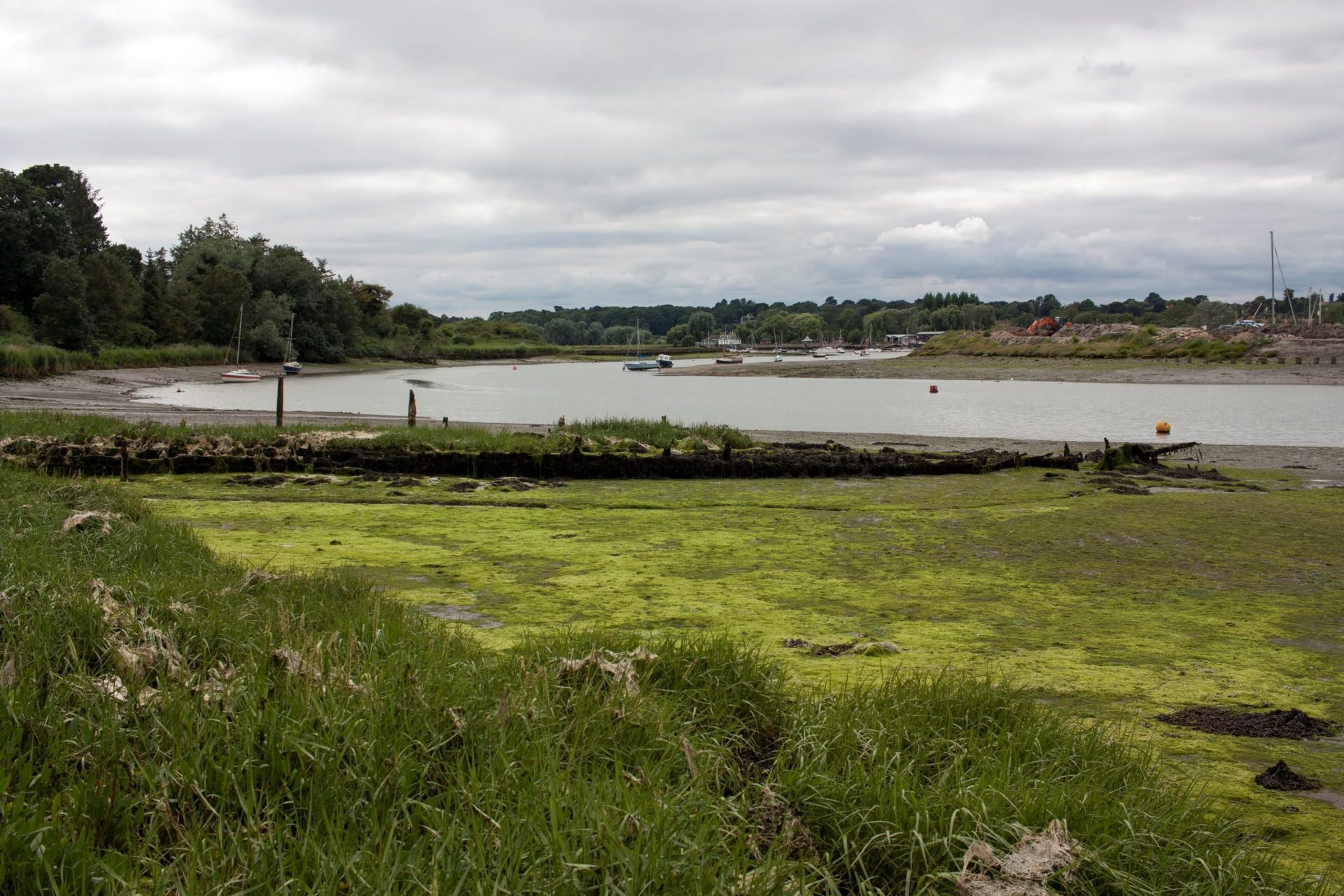 The remains of SB Dover Castle on July 28th 2023 at LW looking down river