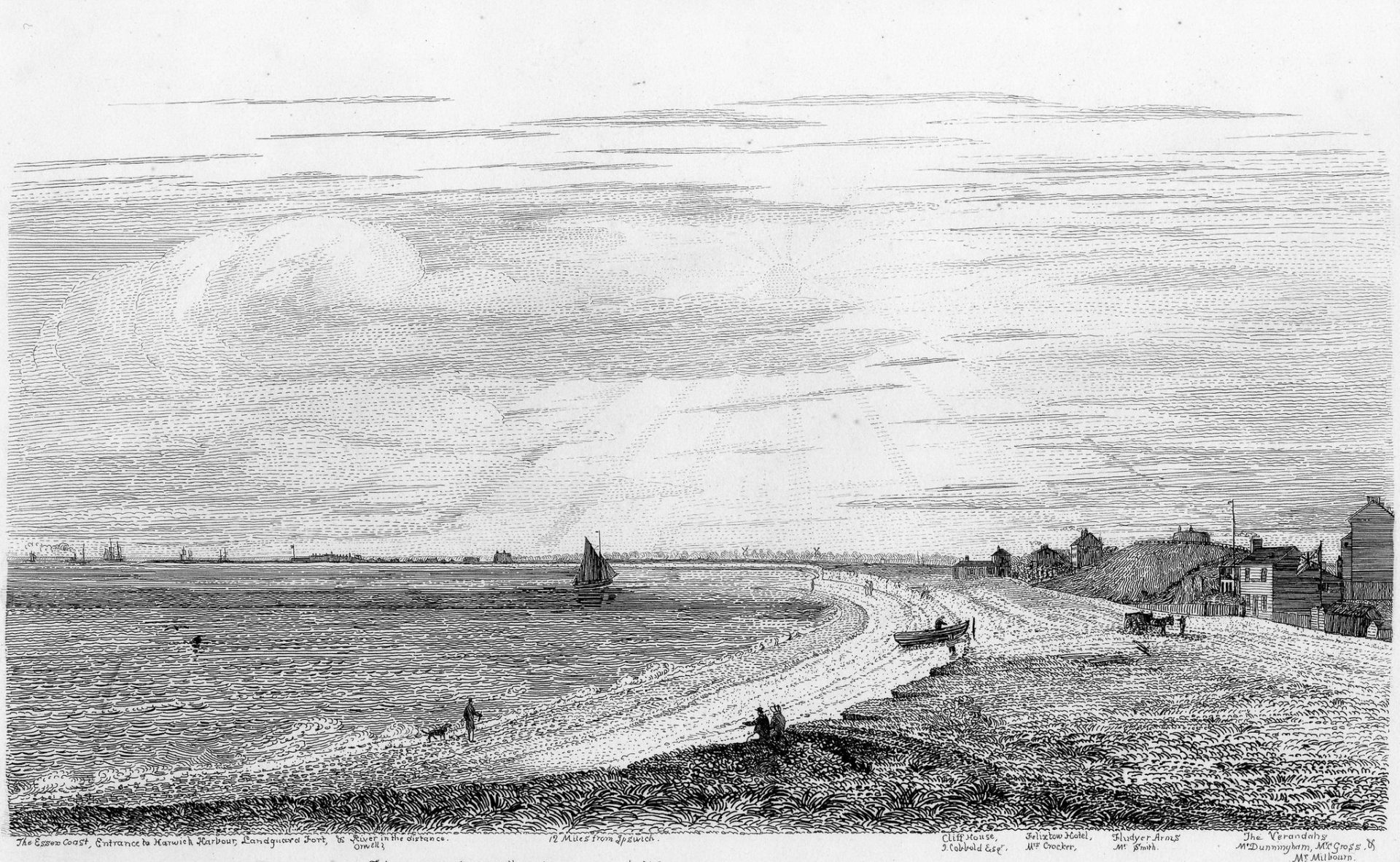 Fludyers & Martello Tower R, 1842 - by Henry Davy