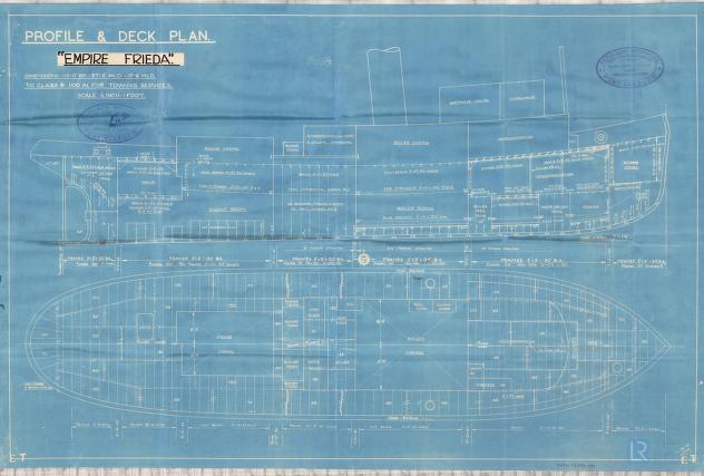 Profile and Deck Plan of Empire Frieda